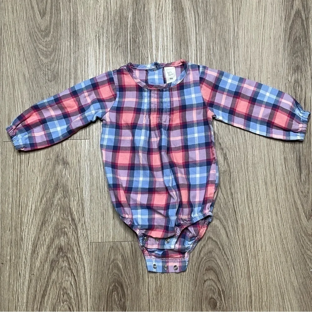 OshKosk B’gosh Shirt - One Piece | Baby 9 months | Pink Blue Plaid